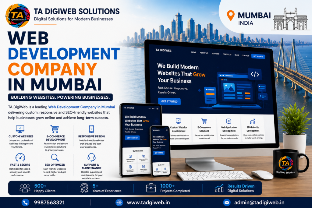 Professional web development company in Mumbai creating responsive and SEO-friendly websites for businesses.