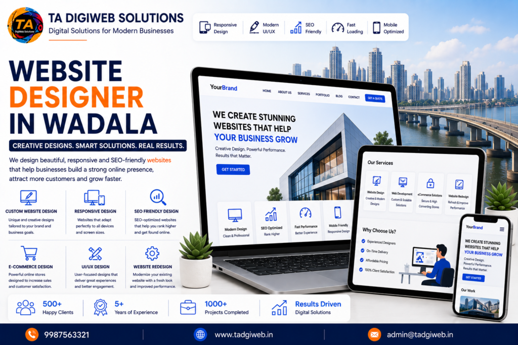 Professional Website Designer in Wadala creating responsive, SEO-friendly, and custom websites for businesses.