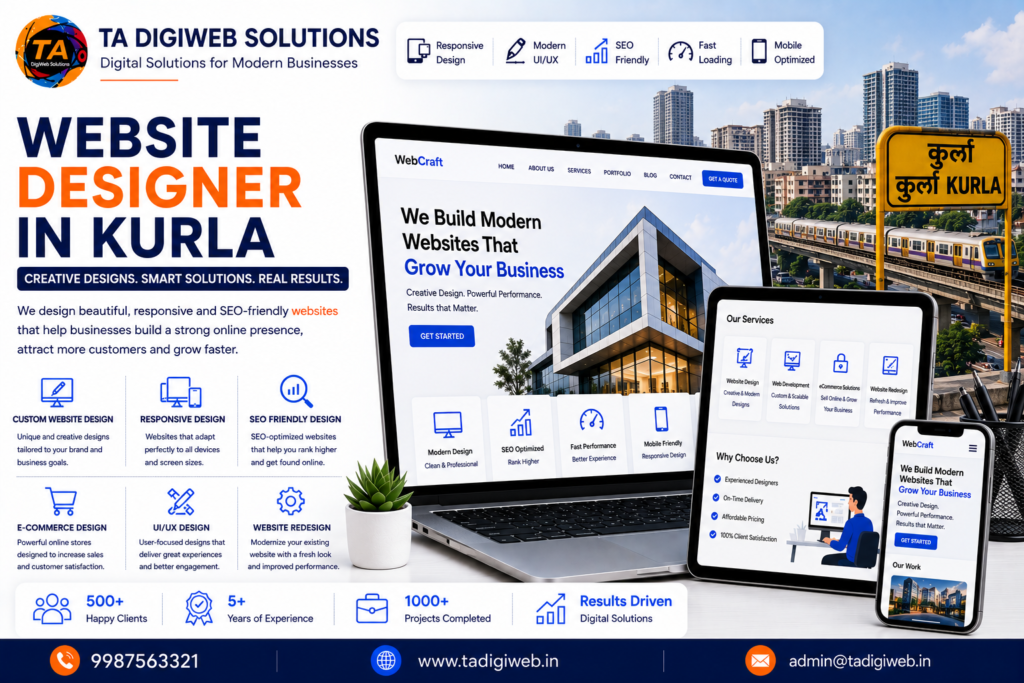 Professional Website Designer in Kurla creating responsive, SEO-friendly, and custom websites for businesses and startups.