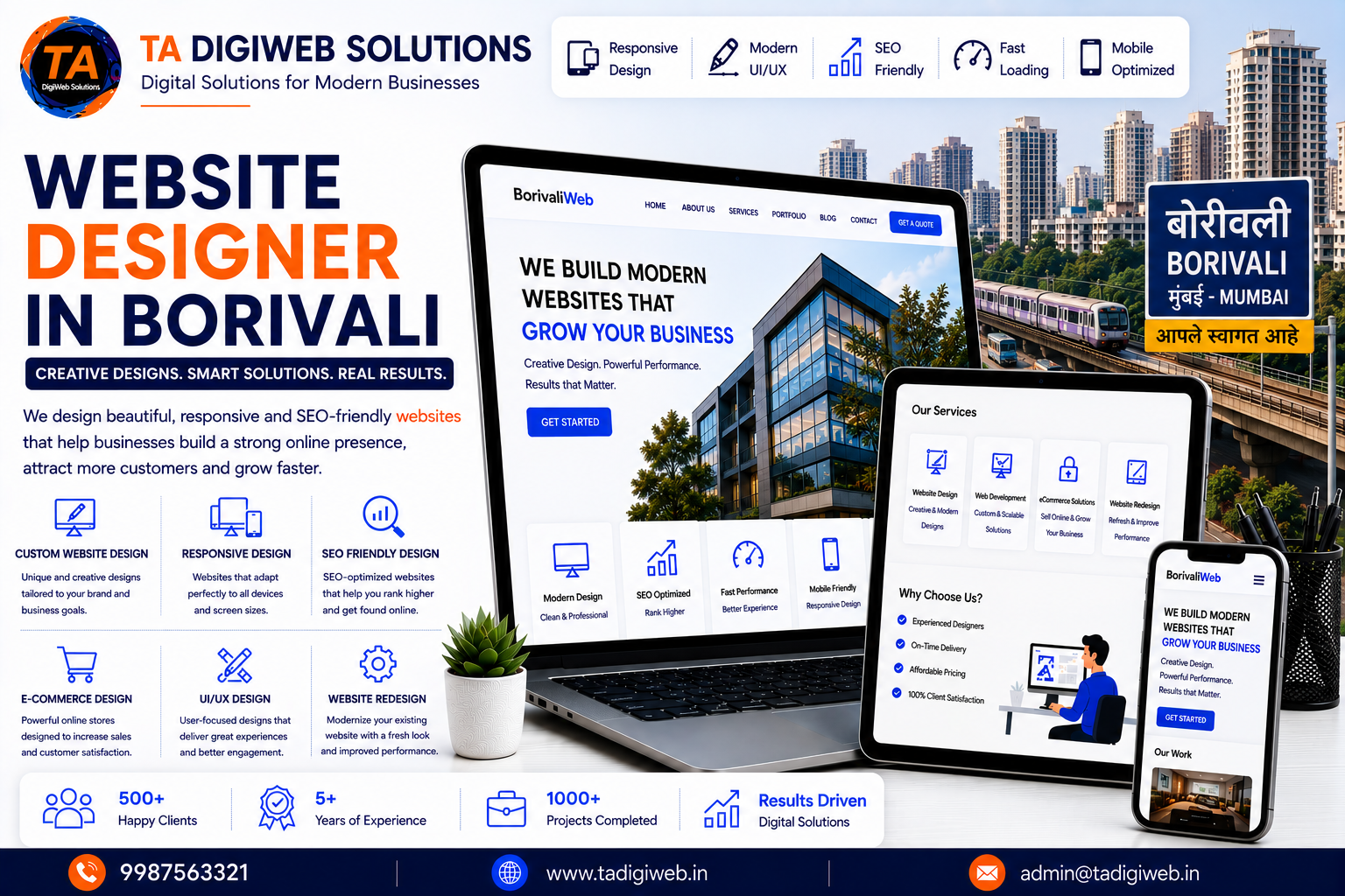 Professional Website Designer in Borivali creating responsive, SEO-friendly, and custom websites for businesses.