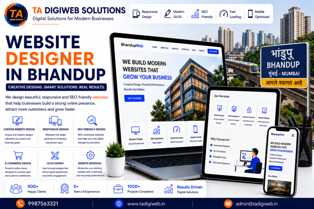 Professional Website Designer in Bhandup creating responsive, SEO-friendly, and custom websites for businesses.