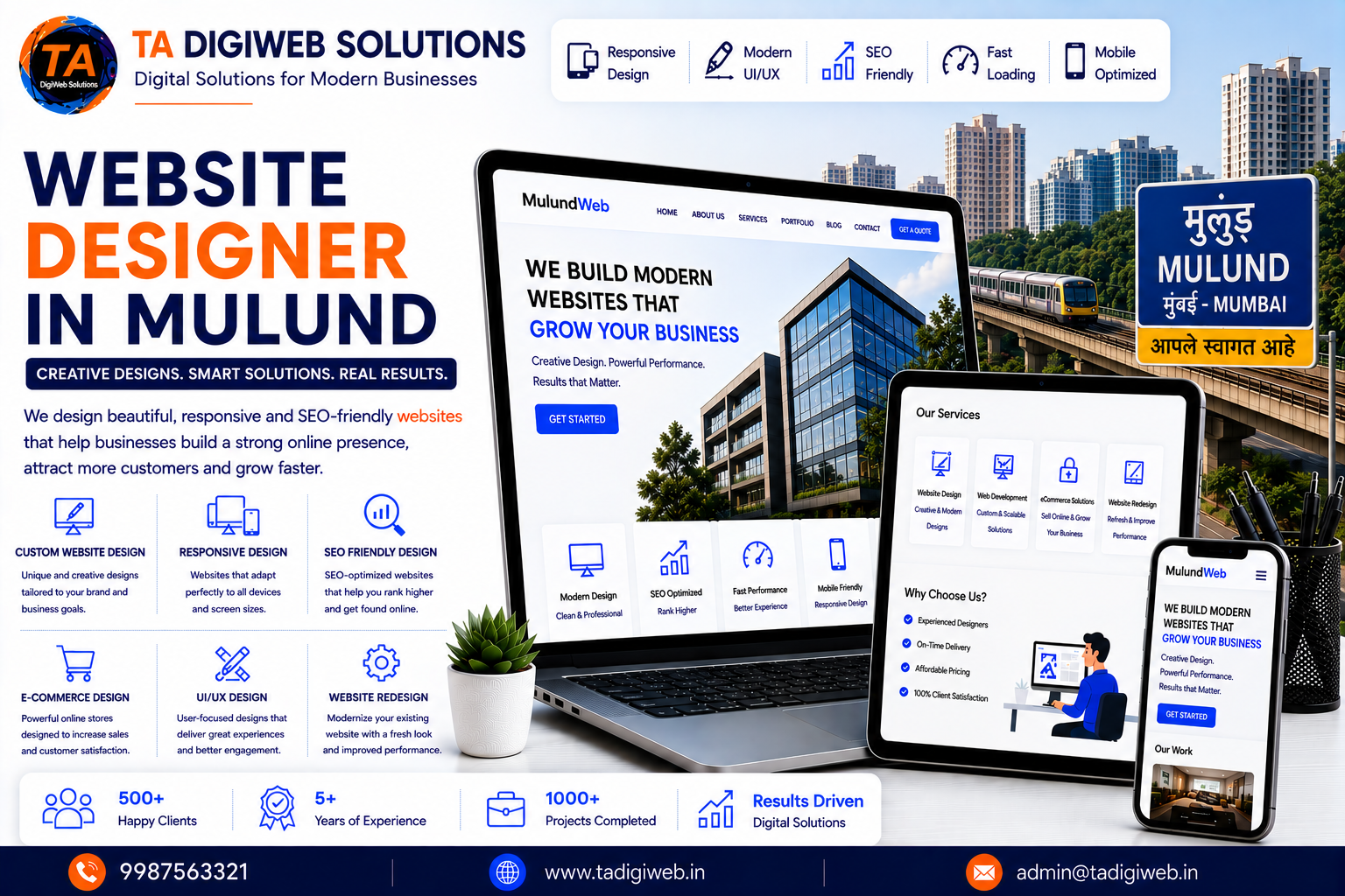 Professional Website Designer in Mulund creating responsive, SEO-friendly, and custom websites for businesses.