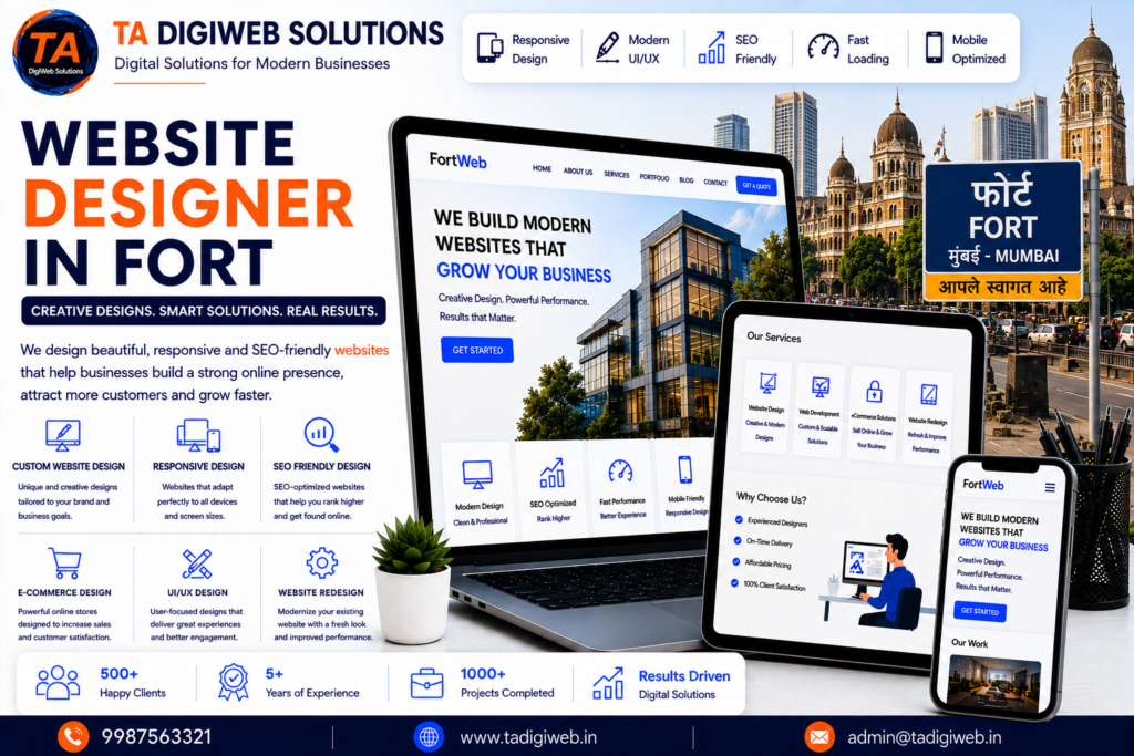 Professional Website Designer in Fort creating responsive, SEO-friendly, and custom websites for businesses.