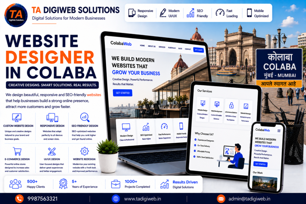 Professional Website Designer in Colaba creating responsive, SEO-friendly, and custom websites for businesses.