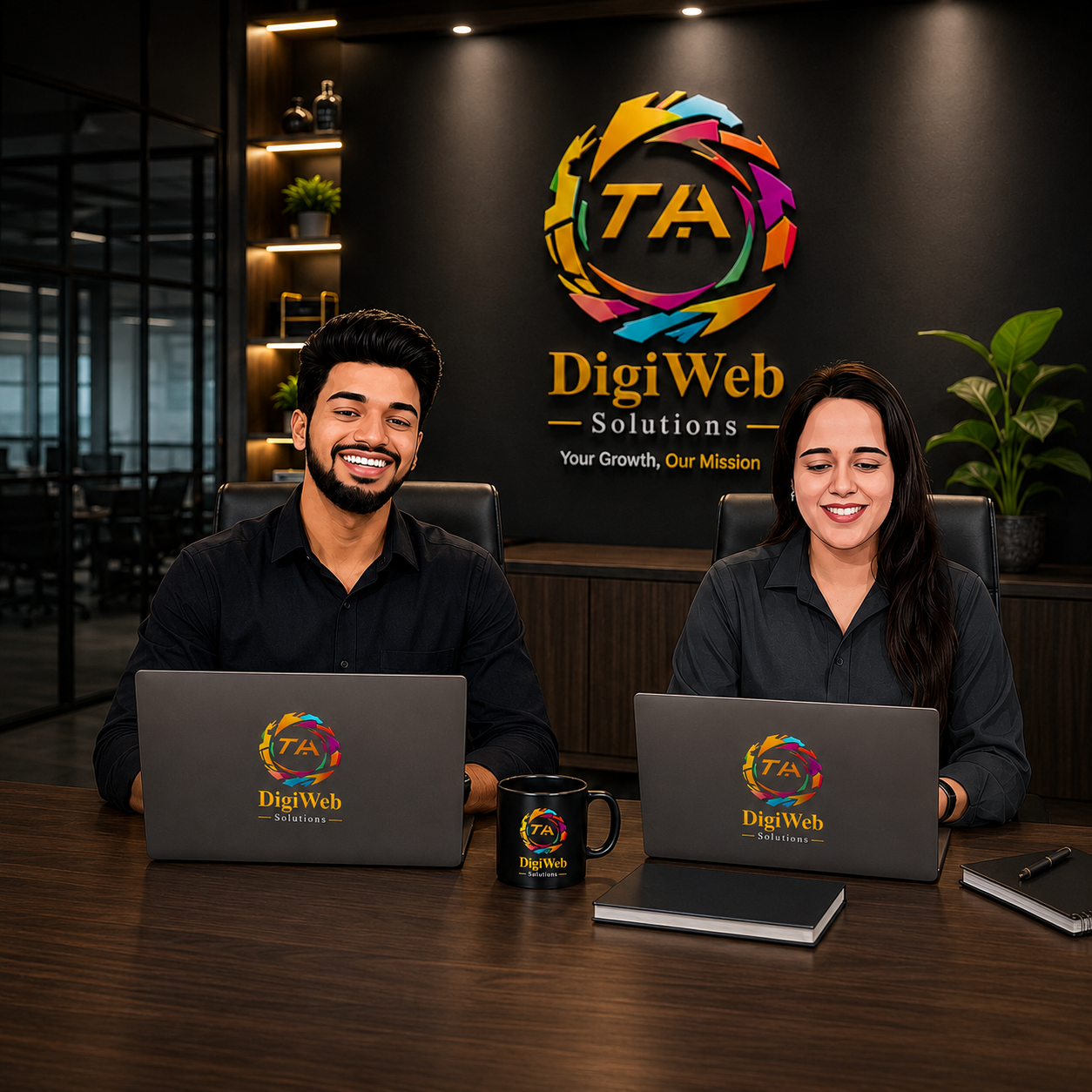 Tulsi Bhardwaj and Ajay Maurya, founders of TA Digiweb Solutions, a website design, SEO, Google Business Profile SEO, and digital marketing agency in Mumbai.