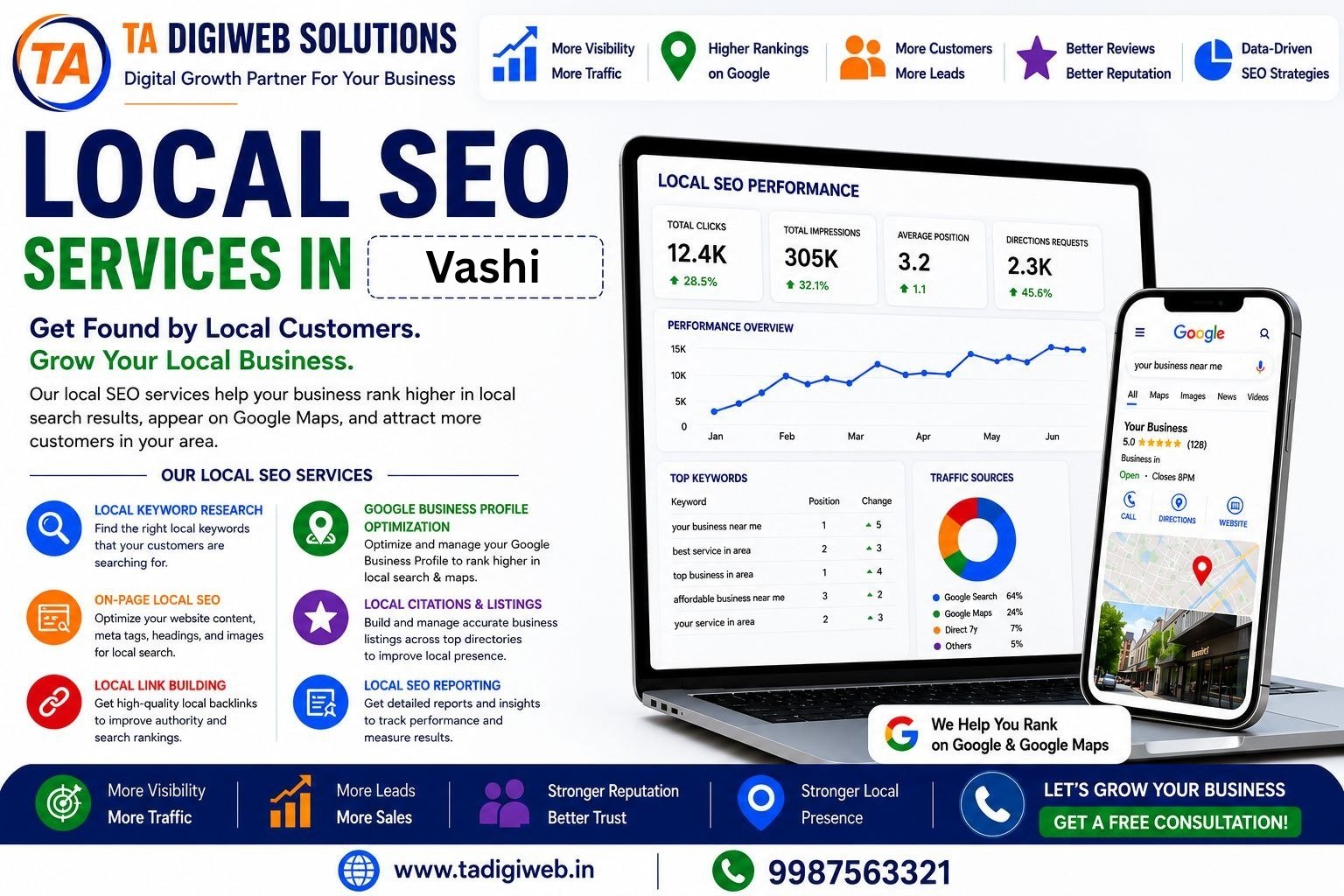 Local SEO Services in Vashi helping businesses rank higher in local searches and Google Maps.